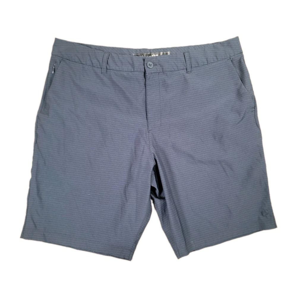 Hang Ten Hybrid Shorts Mens 38 Blue Gray Striped Stretch Boardshort Walk Casual
